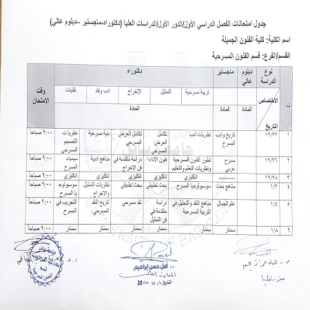 اعلام جامعة بابل - كلية فنون الجميلة