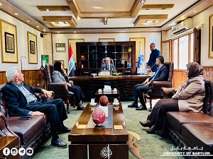 The President of Babylon University receives a delegation from Al-Zahrawi University College